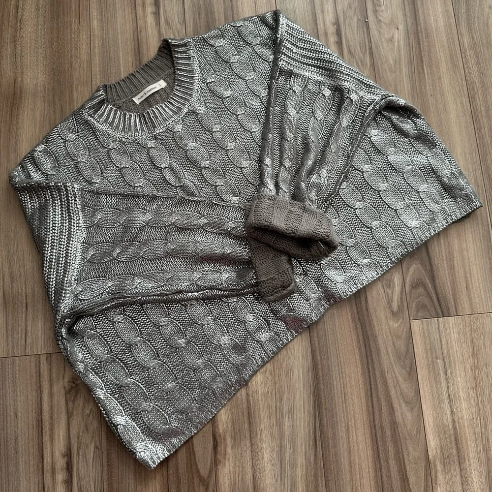 moon & madison Gray Cable Knit Sweater - Picture 5 of 5